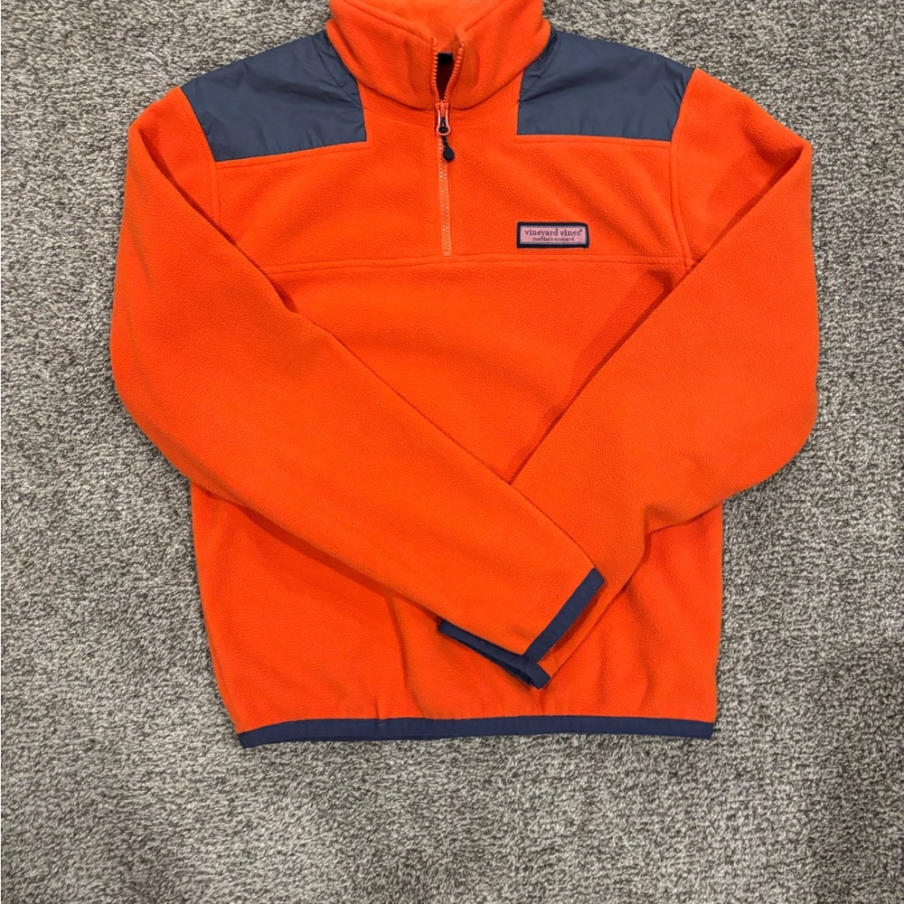 Vineyard Vines Men's Orange Fleece Sweater